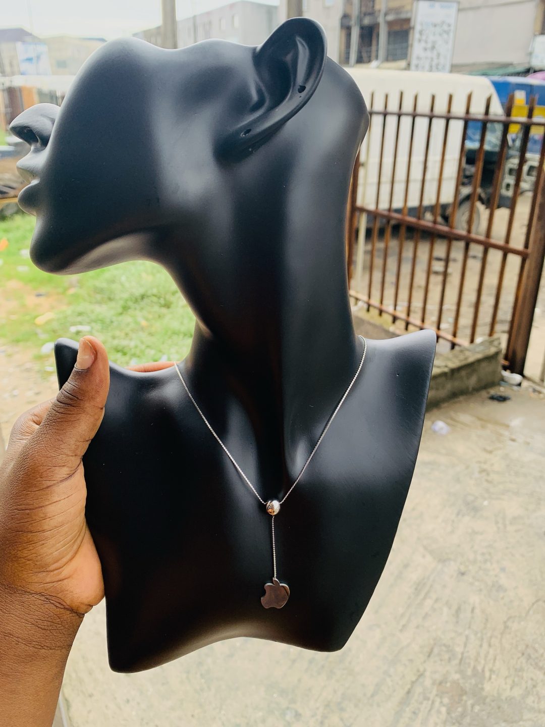 Ball silver dropping necklace 007