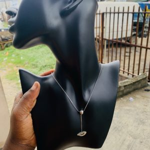 Ball silver dropping necklace 006