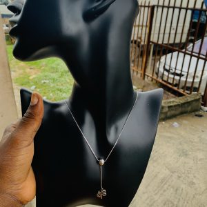 Ball silver dropping necklace 004