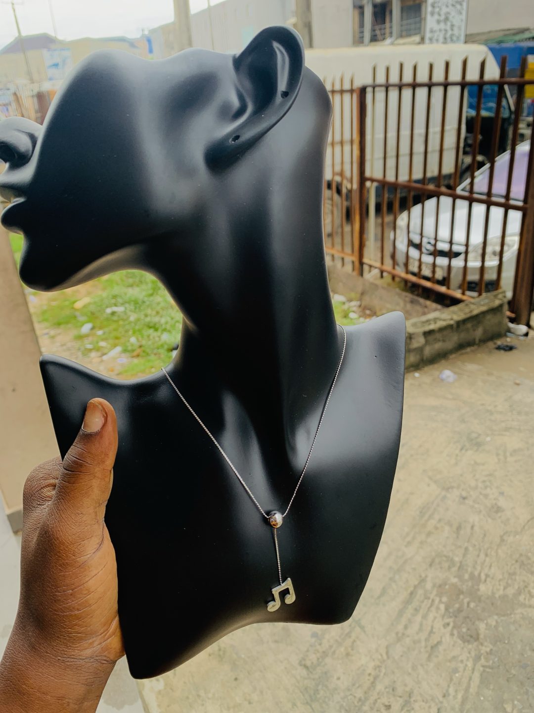 Ball Silver dropping Necklace 003