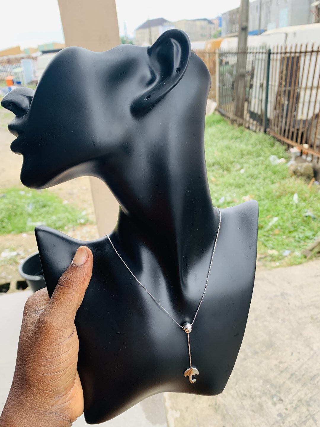 Ball Silver Dropping Necklace 002