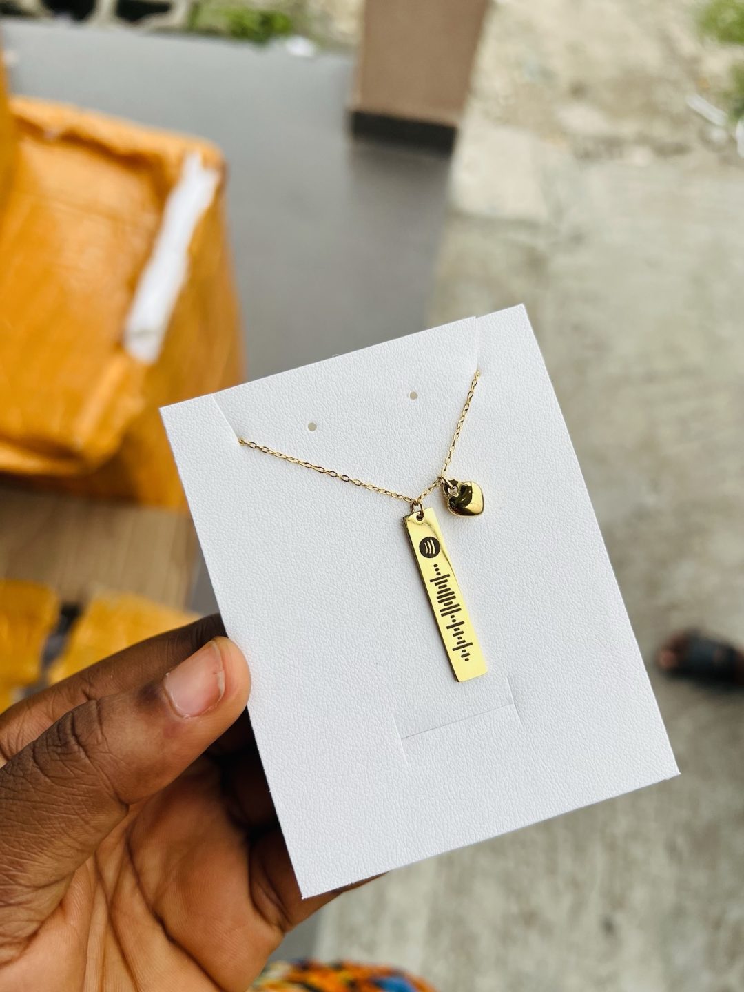 Engraved Female Spotify barcode necklace - Image 4