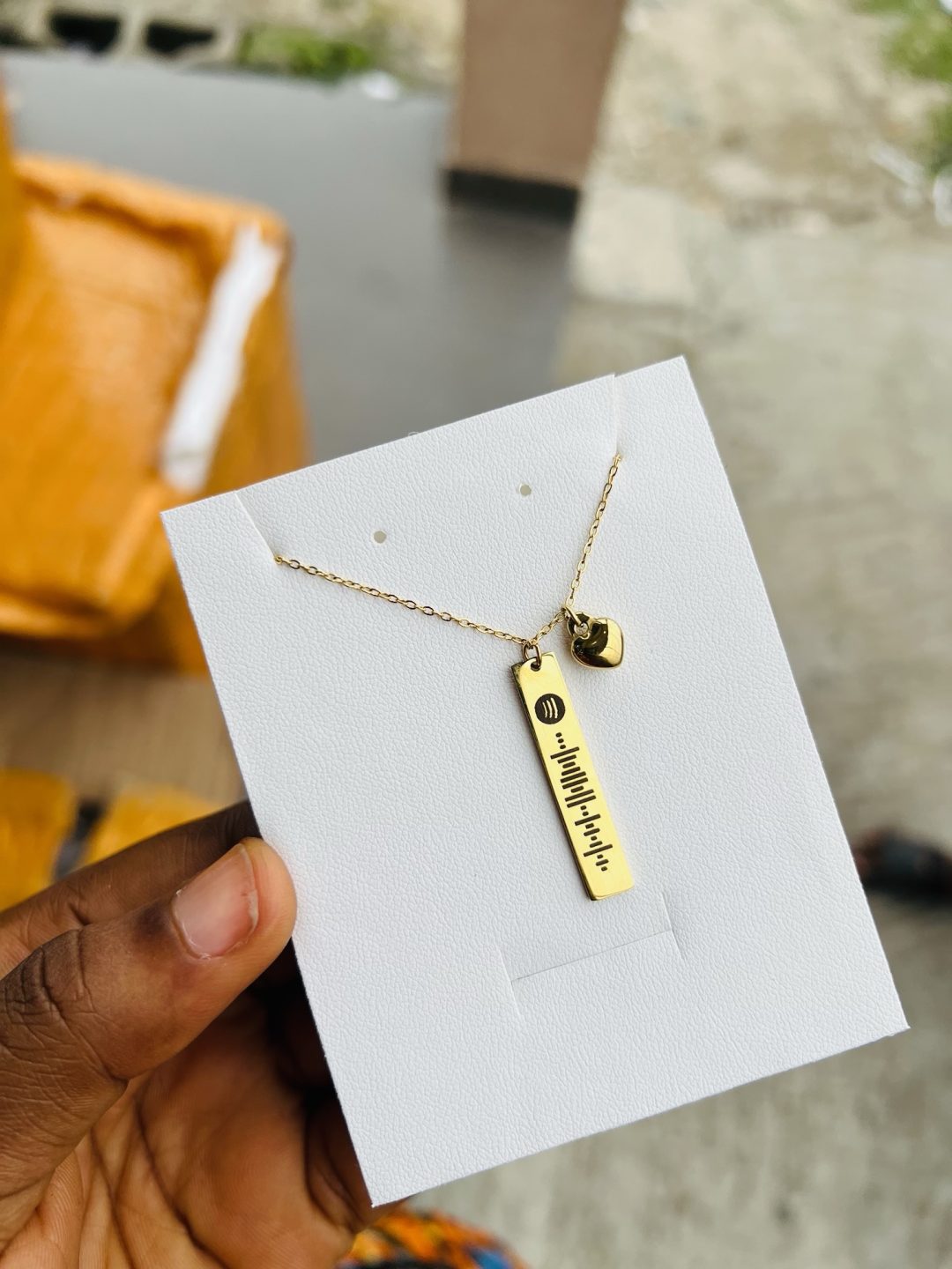 Engraved Female Spotify barcode necklace - Image 3