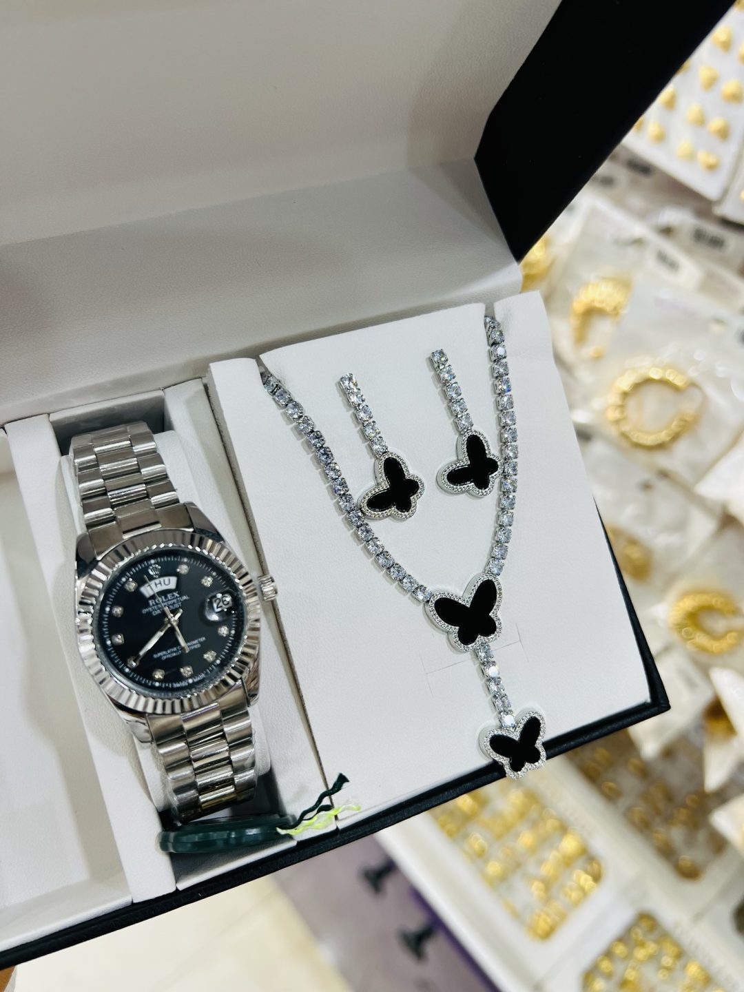 Silver butterfly combo with box and bag - Image 4