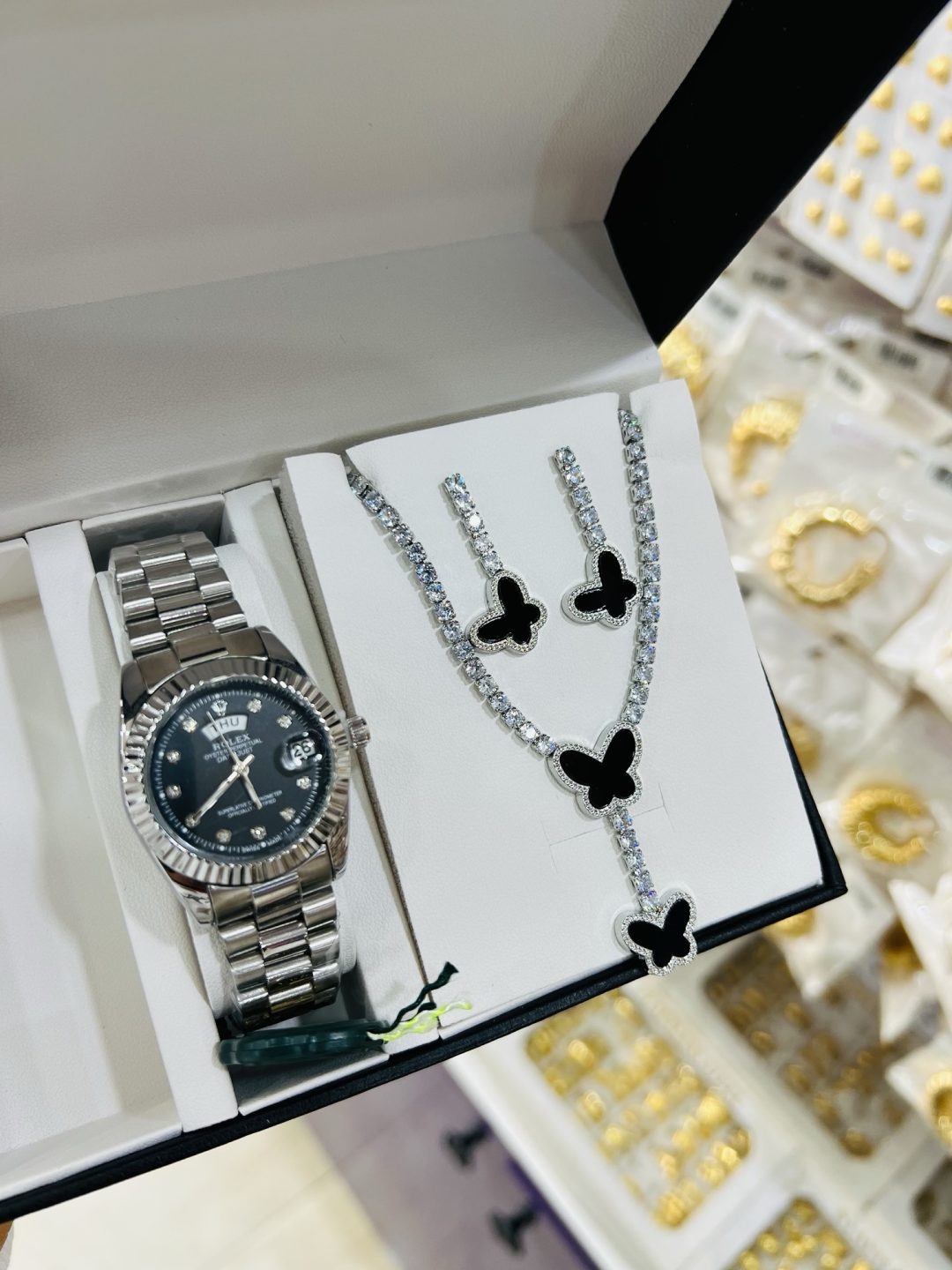 Silver butterfly combo with box and bag - Image 5