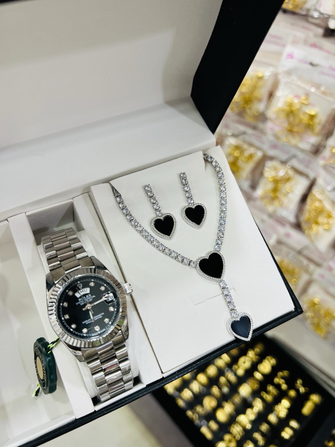 Silver love combo with box and bag - Image 2