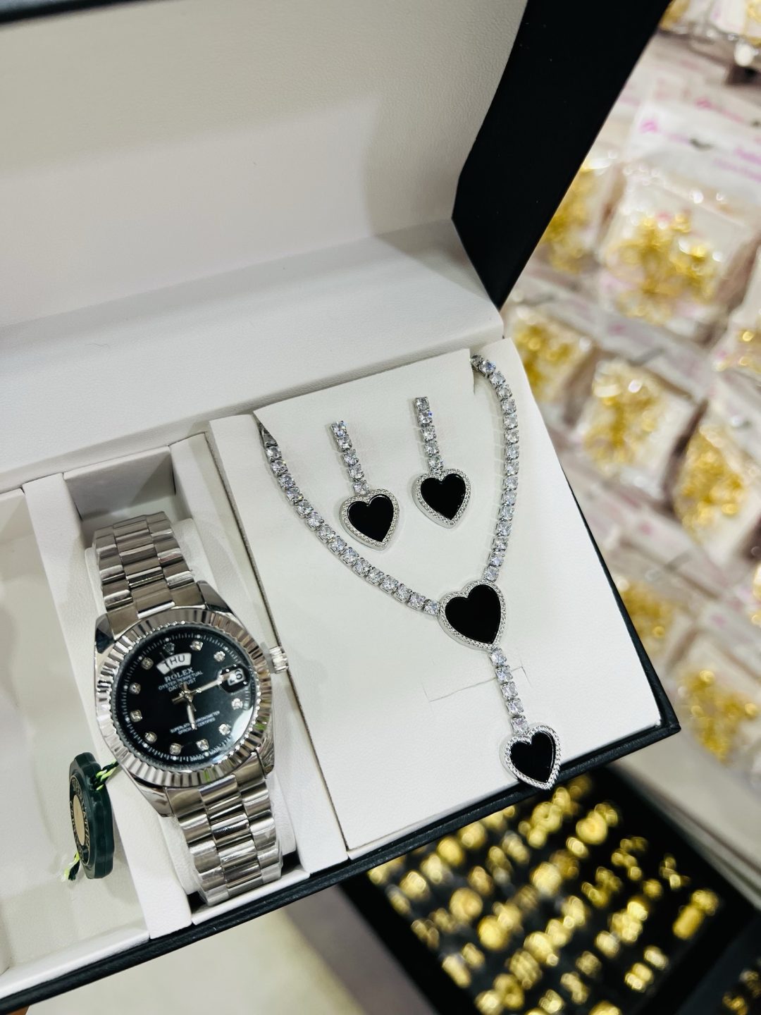 Silver love combo with box and bag - Image 3