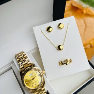 Golden flower female combo with big paper box