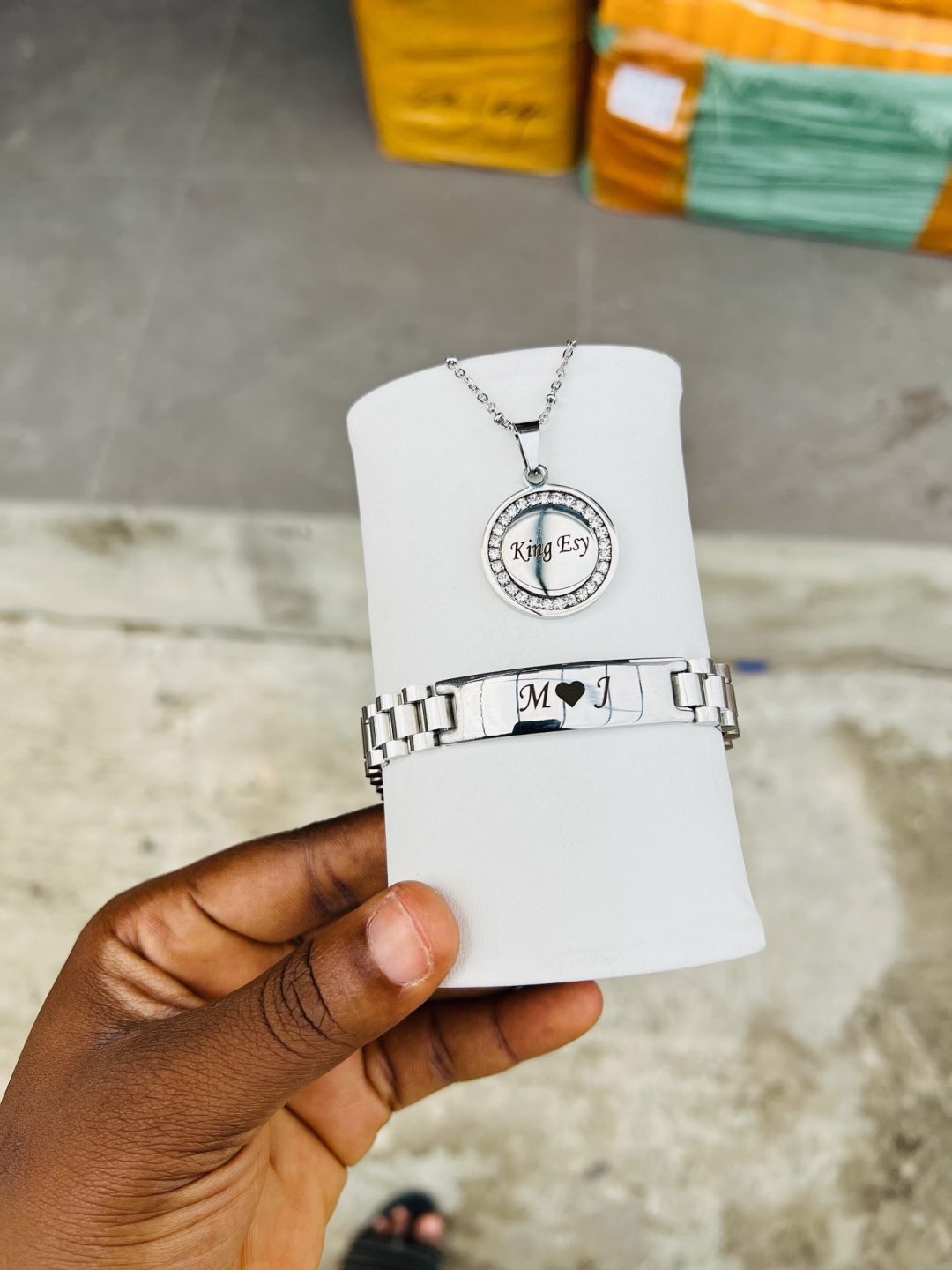 Engraved unisex silver combo with box! - Image 5