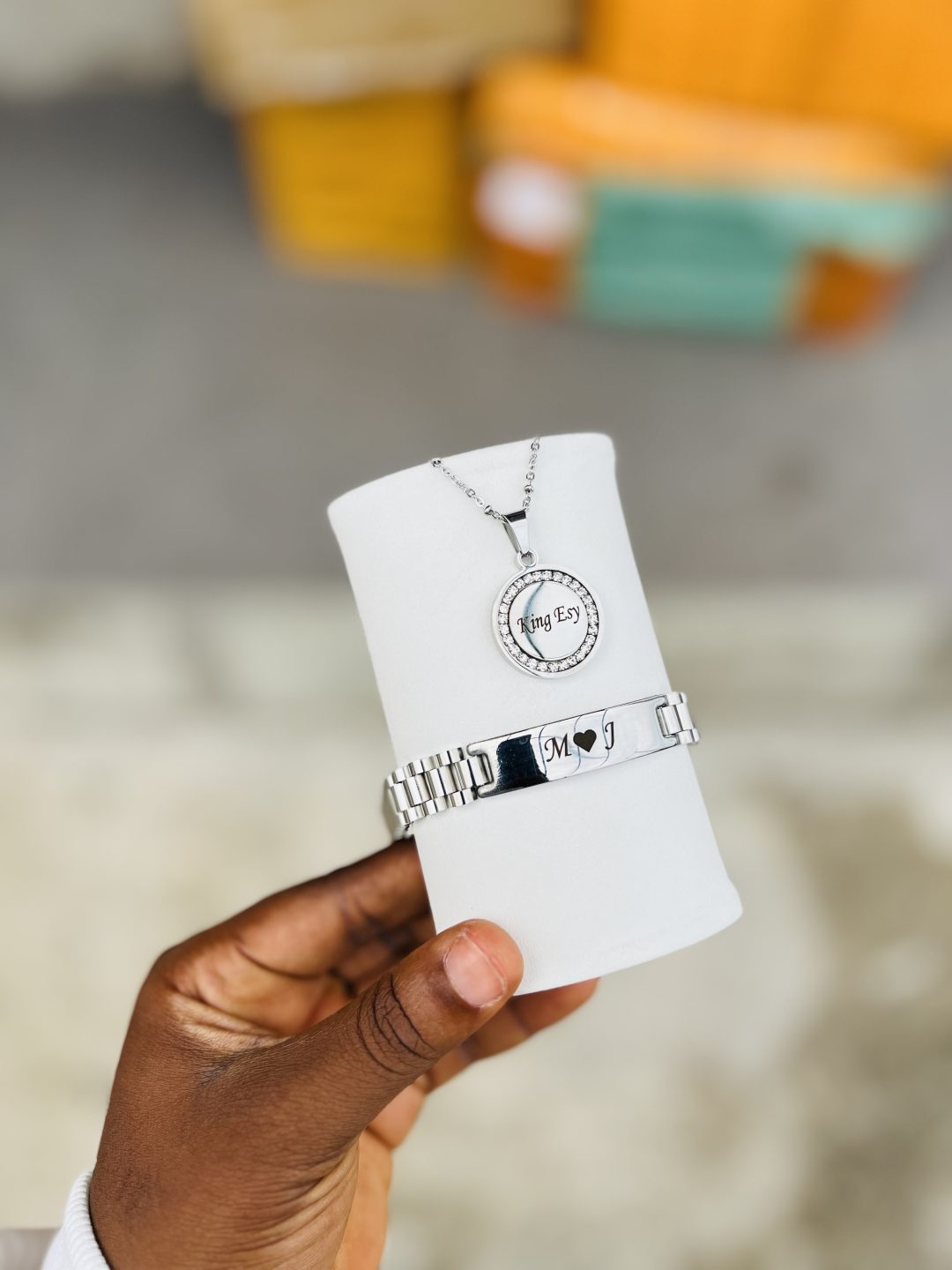 Engraved unisex silver combo with box! - Image 3