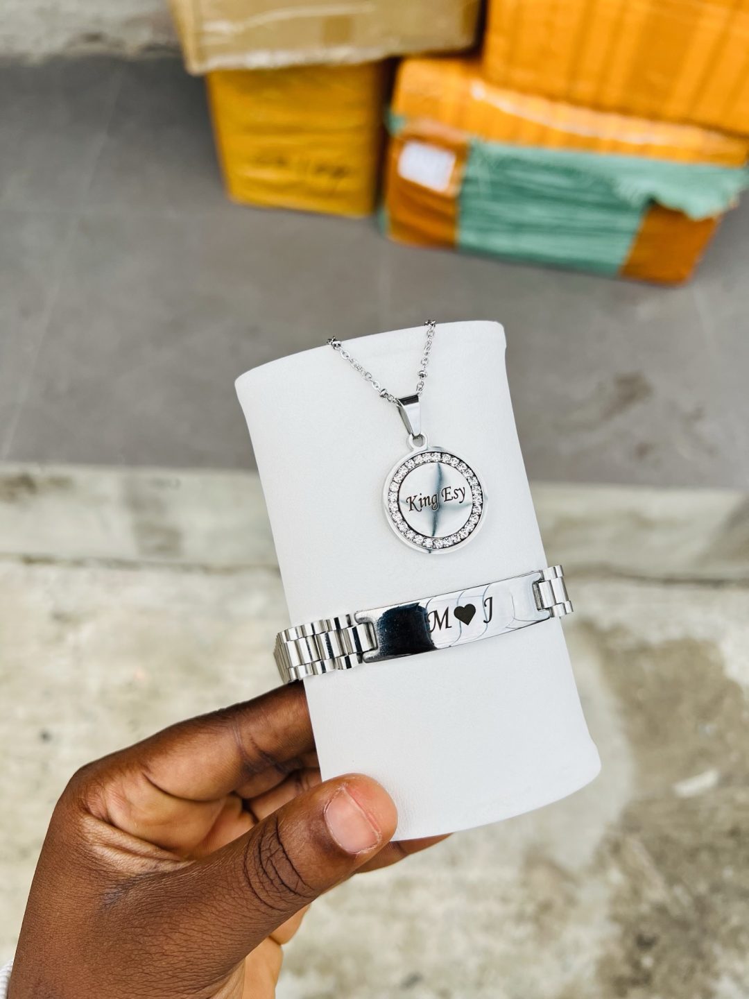 Engraved unisex silver combo with box! - Image 4