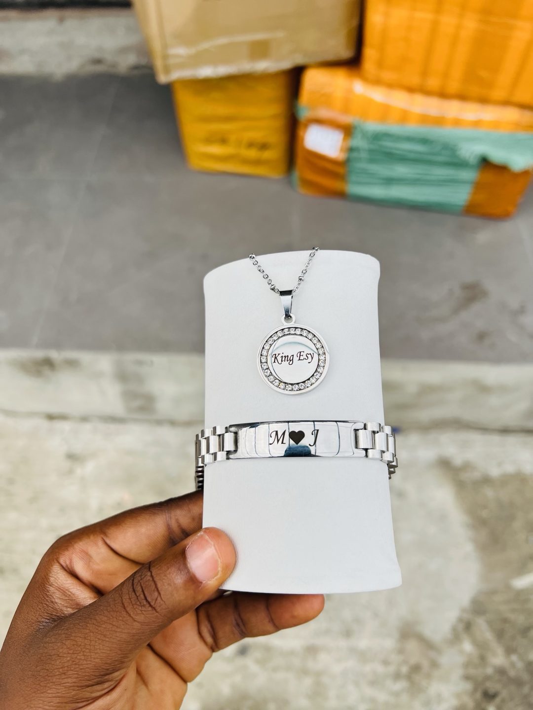 Engraved unisex silver combo with box! - Image 6