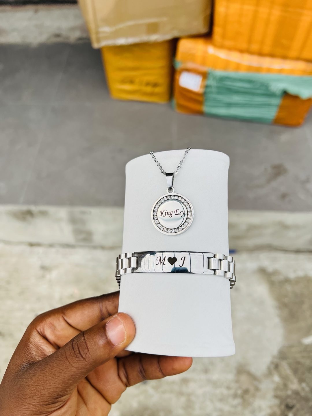 Engraved unisex silver combo with box! - Image 7