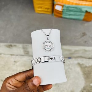 Engraved unisex silver combo with box!