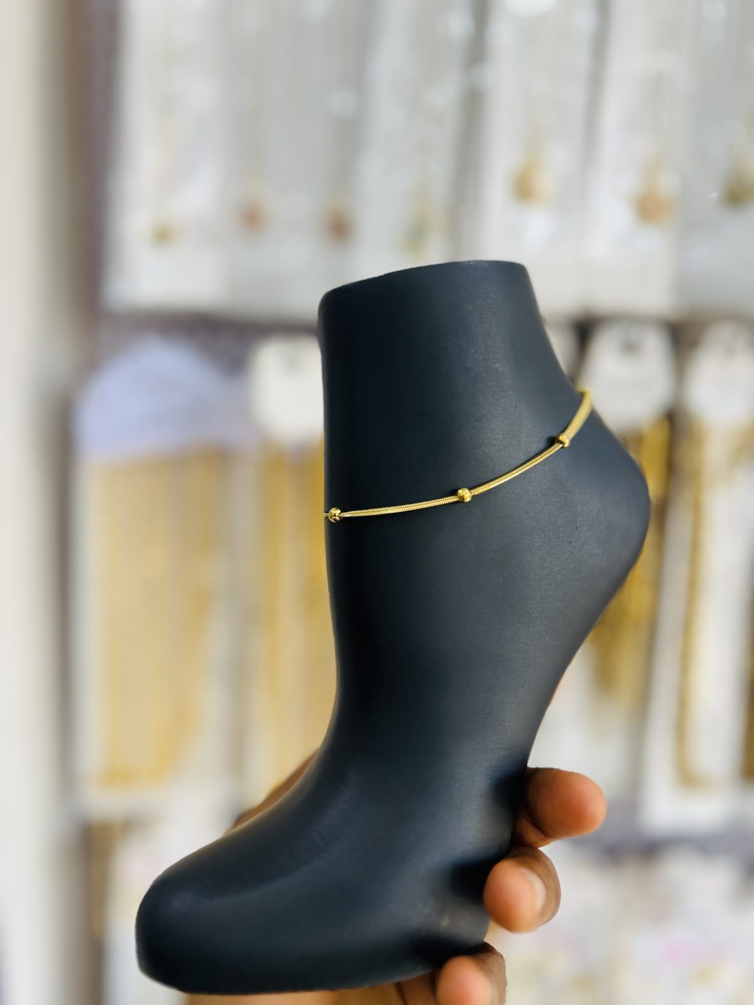 Flat circular Stainless Steel anklet 002 - Image 2