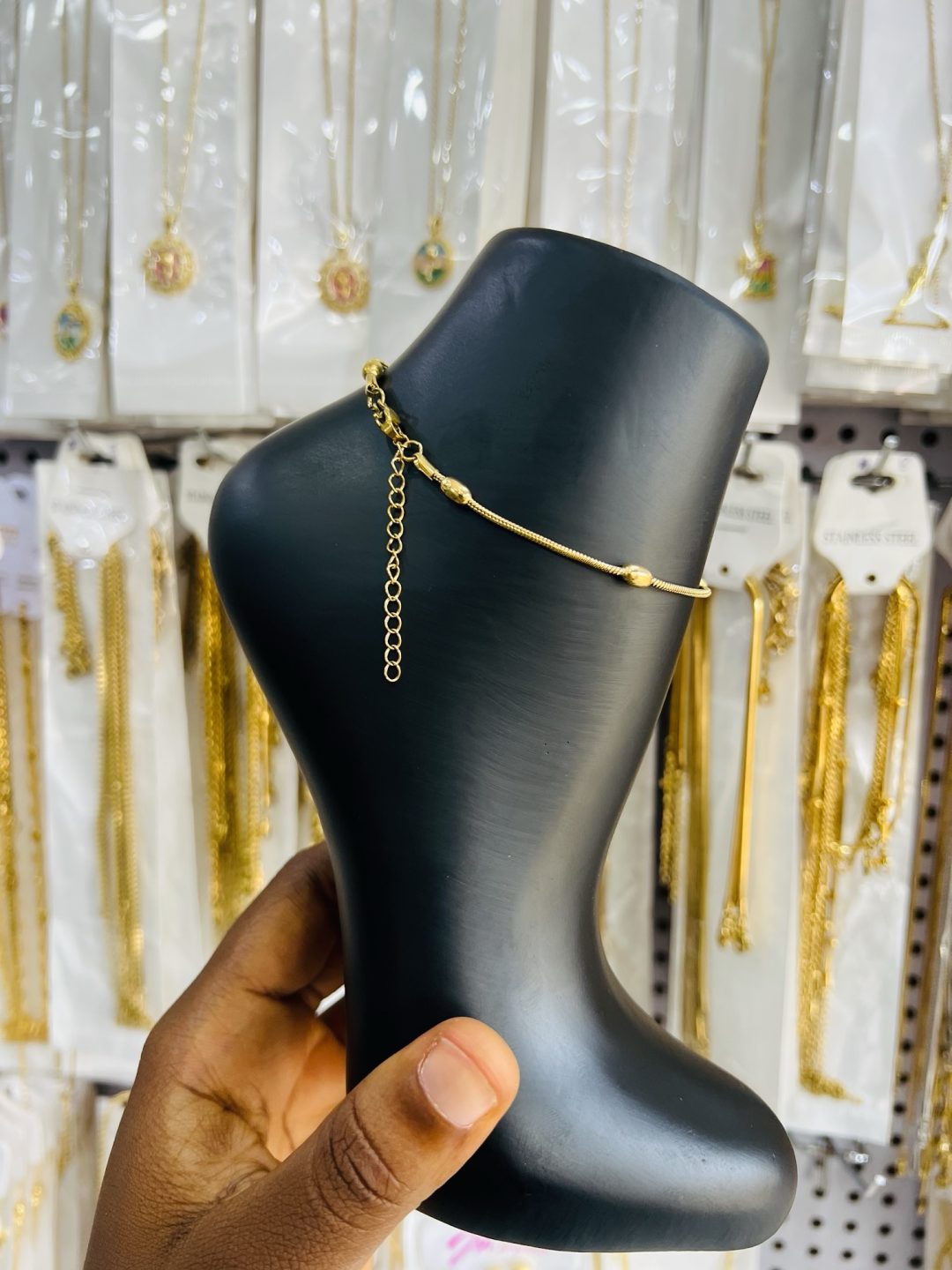 Flat Oval Stainless Steel anklet 005