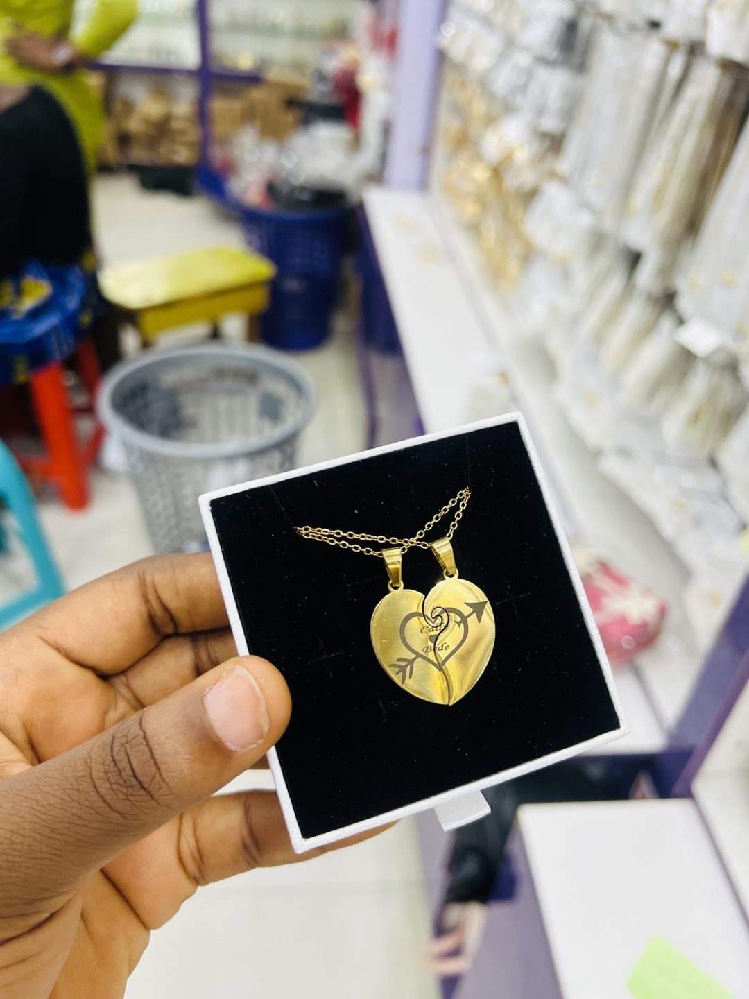 Engraved couple necklace with exact design 003 - Image 3