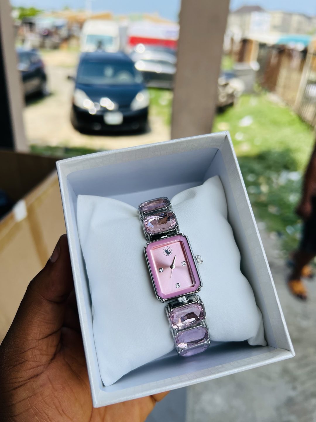 Pink Swarovski watch - Image 2