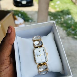 White gold Swarovski watch