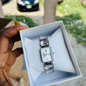 White silver Swarovski watch