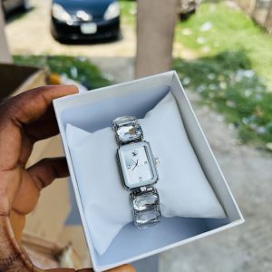 White silver Swarovski watch