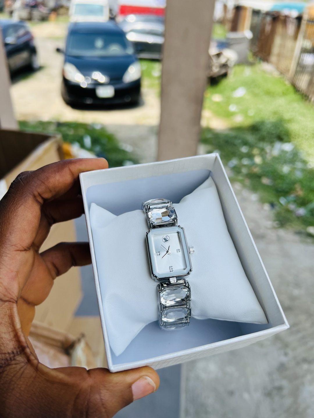 White silver Swarovski watch - Image 3