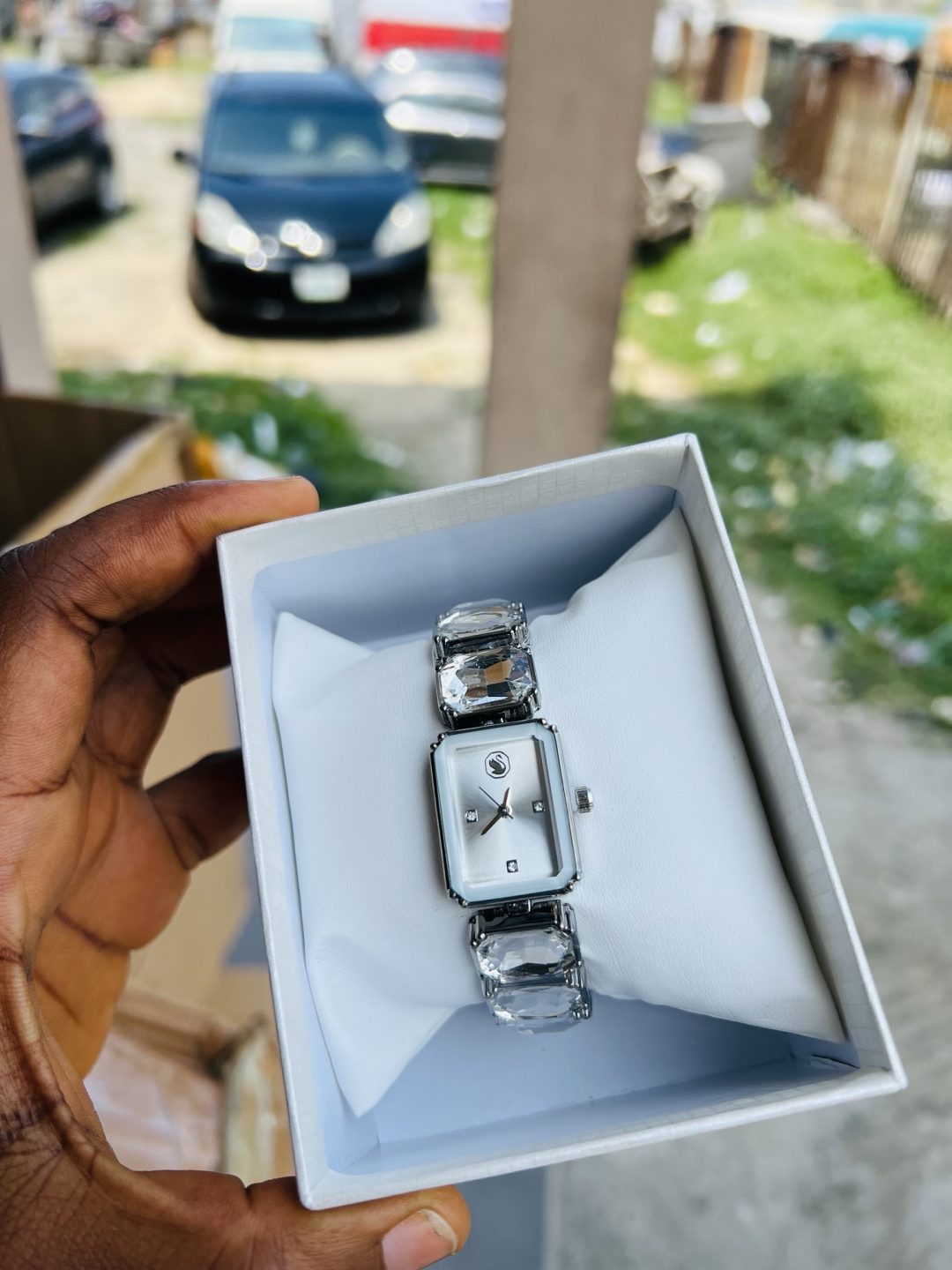 White silver Swarovski watch - Image 4