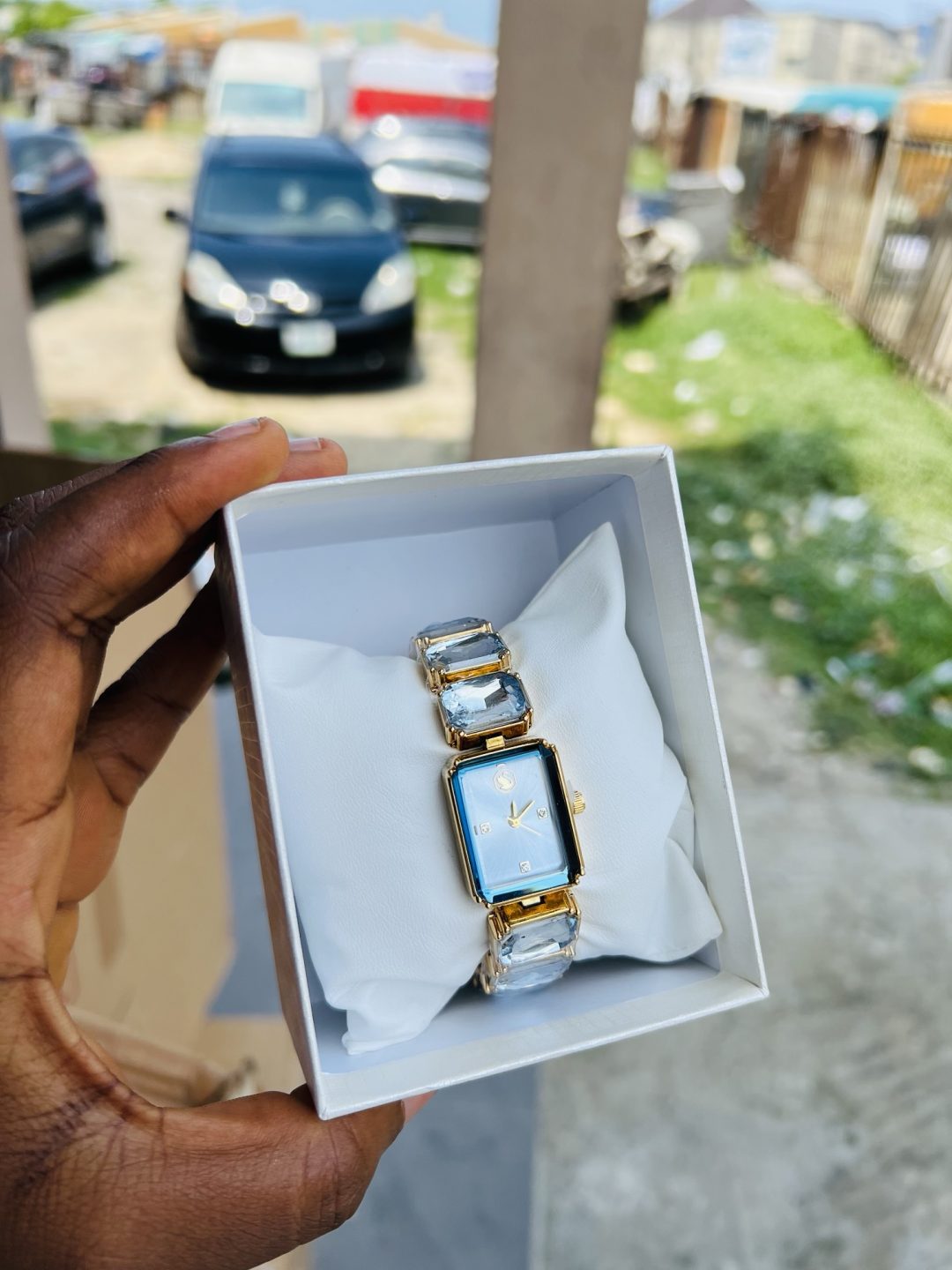 Blue Swarovski watch - Image 3