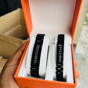 Engraved 15/12mm Couples black Rolex combo