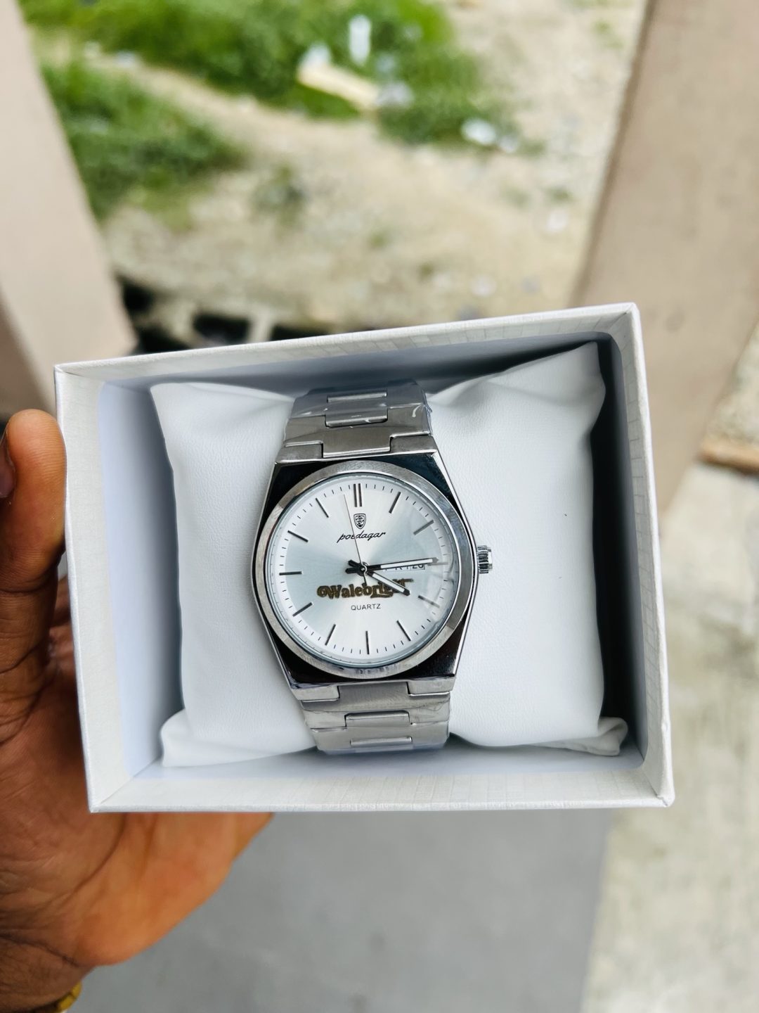 Engraved silver Poedager watch comes boxed! - Image 2