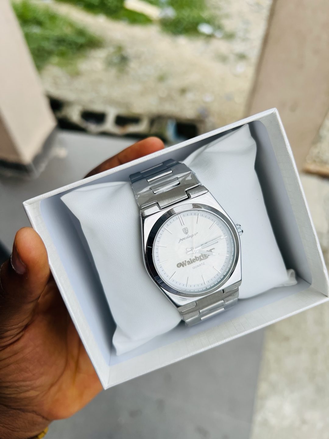 Engraved silver Poedager watch comes boxed! - Image 4