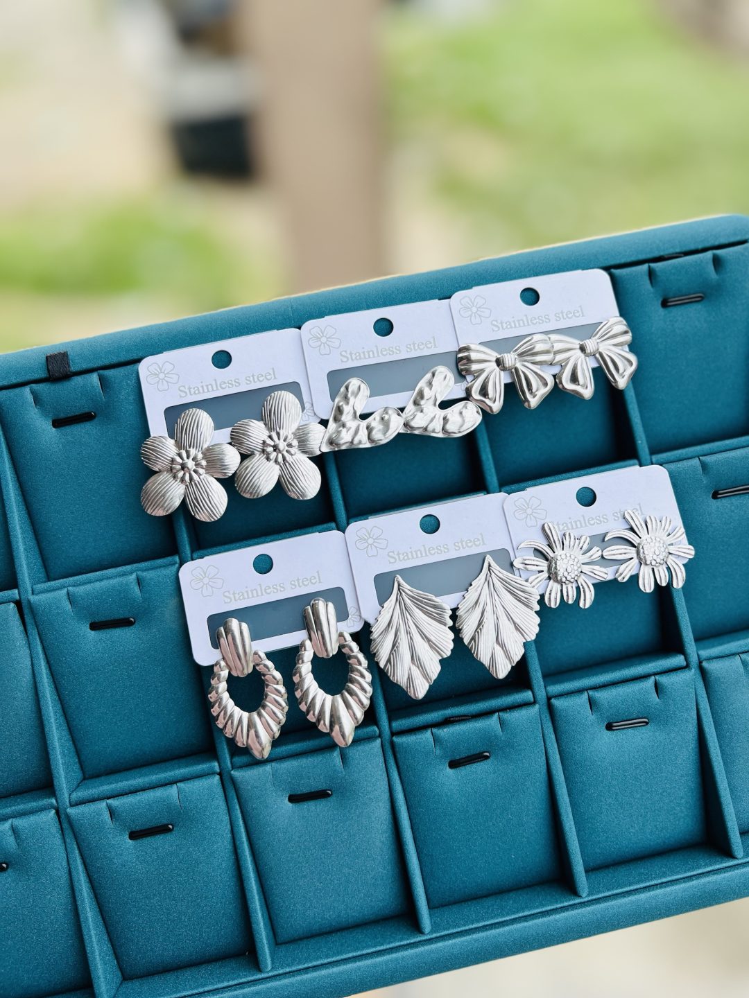 Half dozen of Silver stainless steel earrings (6pcs) - Image 2