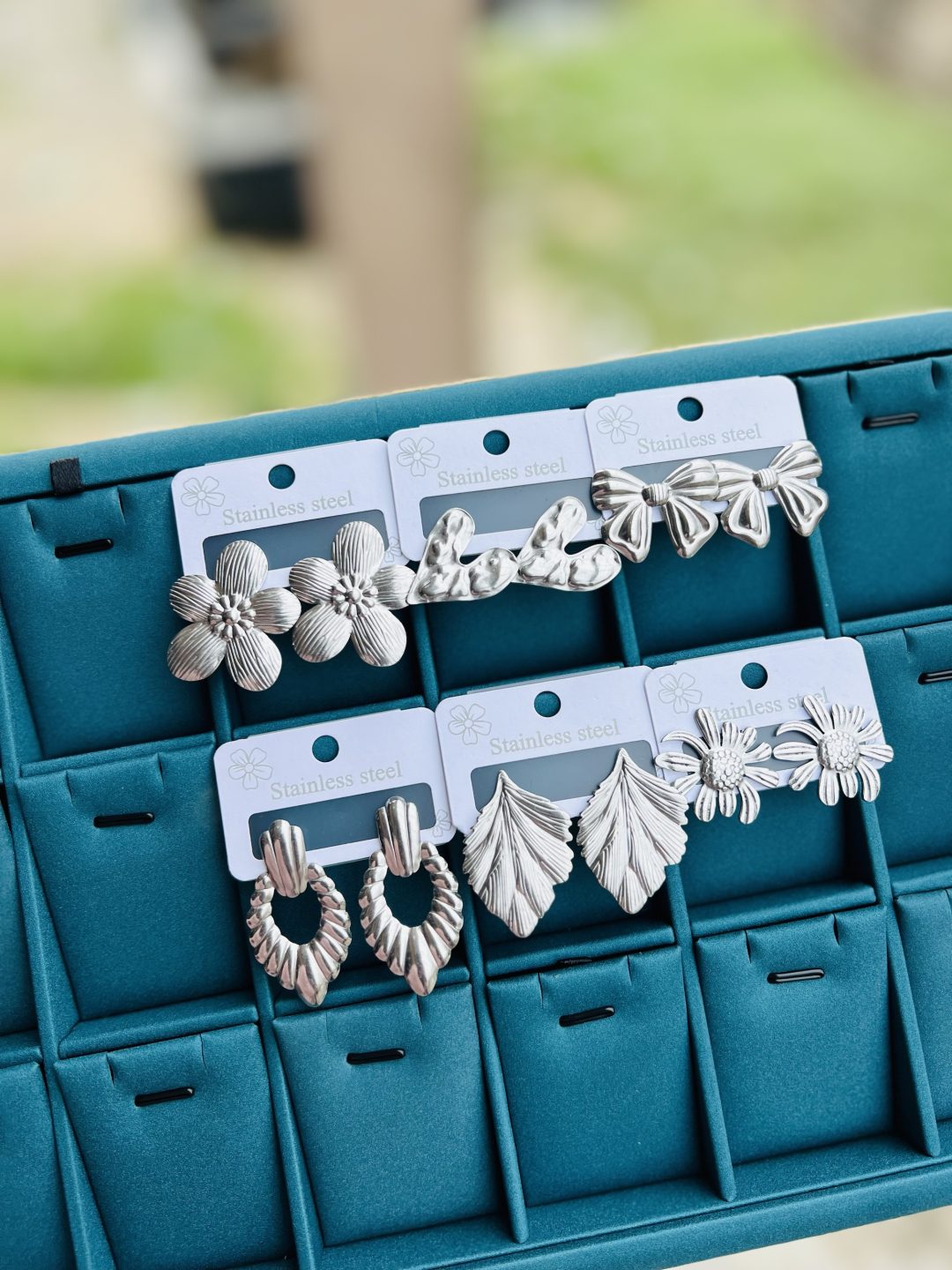 Half dozen of Silver stainless steel earrings (6pcs) - Image 3