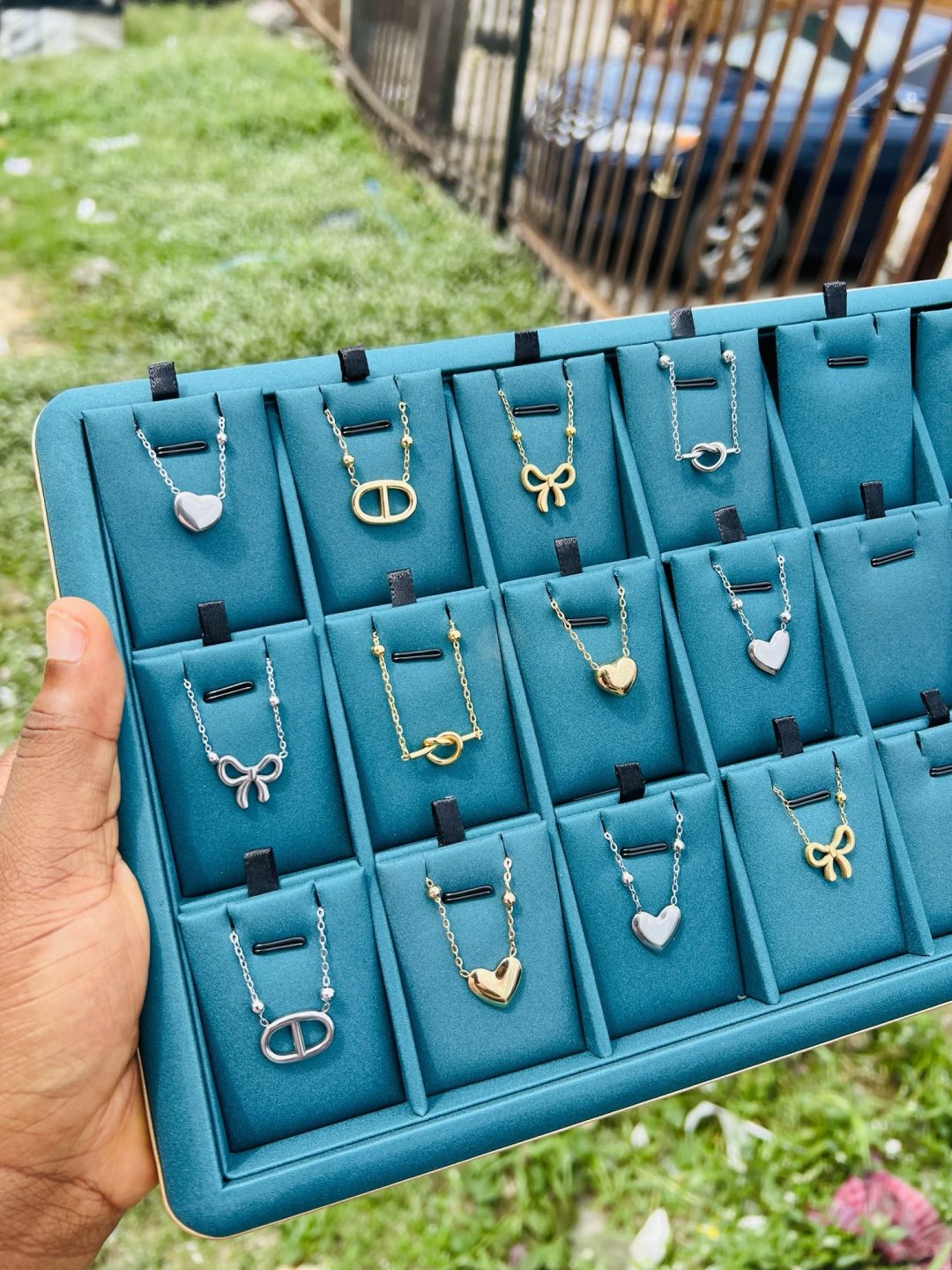 A dozen of female stainless steel necklaces (12pcs)