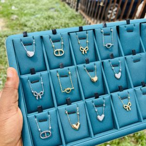 A dozen of female stainless steel necklaces (12pcs)