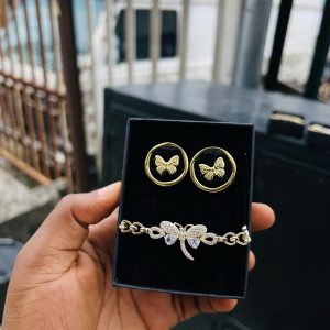 Spectacular earring and bracelet combo with box 001