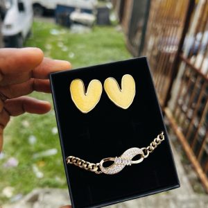 Spectacular earring and bracelet combo with box 007