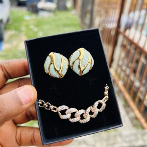 Spectacular earring and bracelet combo with box 008