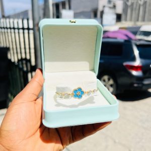 Light blue flowered bracelet