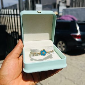 Light blue flowered bracelet