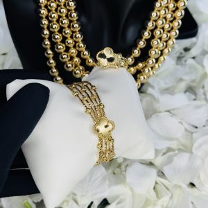 MD Vca ball woven bangle and ring