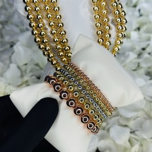 5 bead ball multicolored bracelet