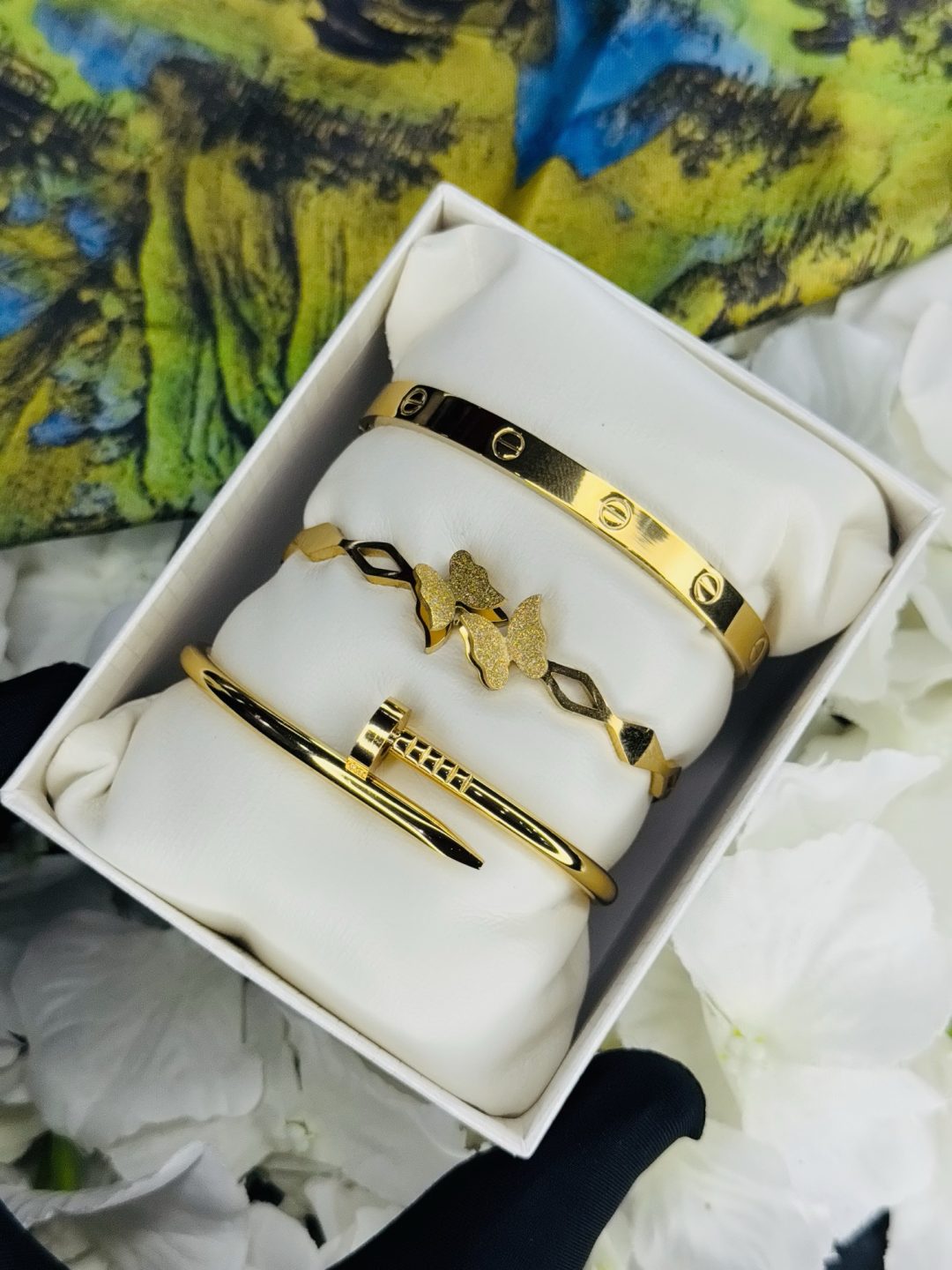 Triple titanium steel bracelet combo 015 - Image 2