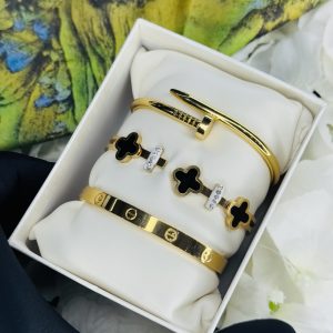 Triple titanium steel bracelet combo 014