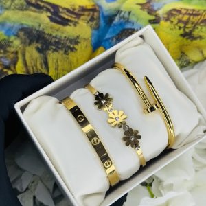 Triple titanium steel bracelet combo 009