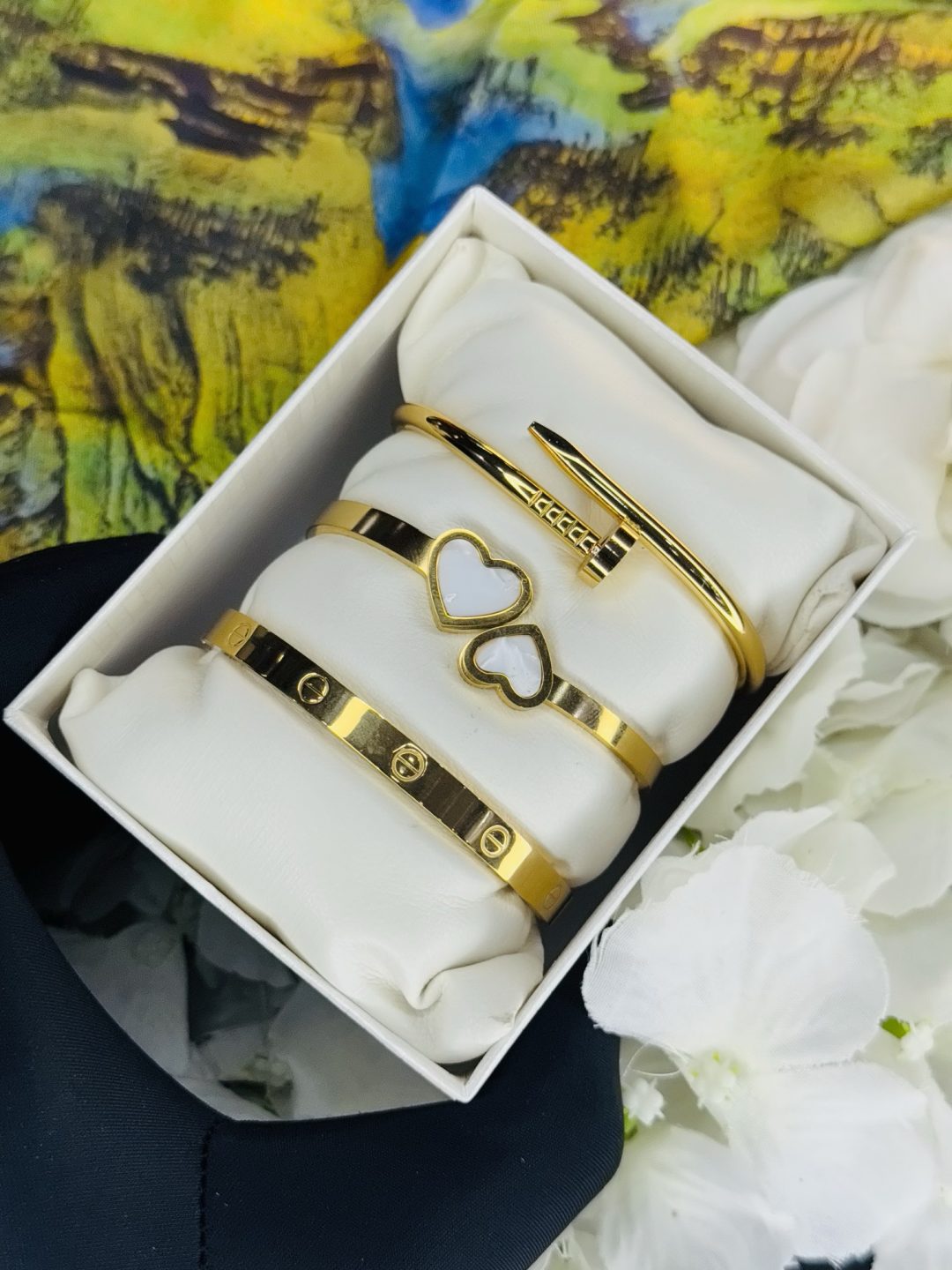 Triple titanium steel bracelet combo 005