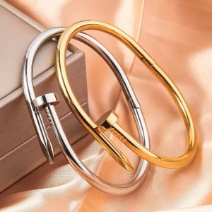 Nail silver bracelet