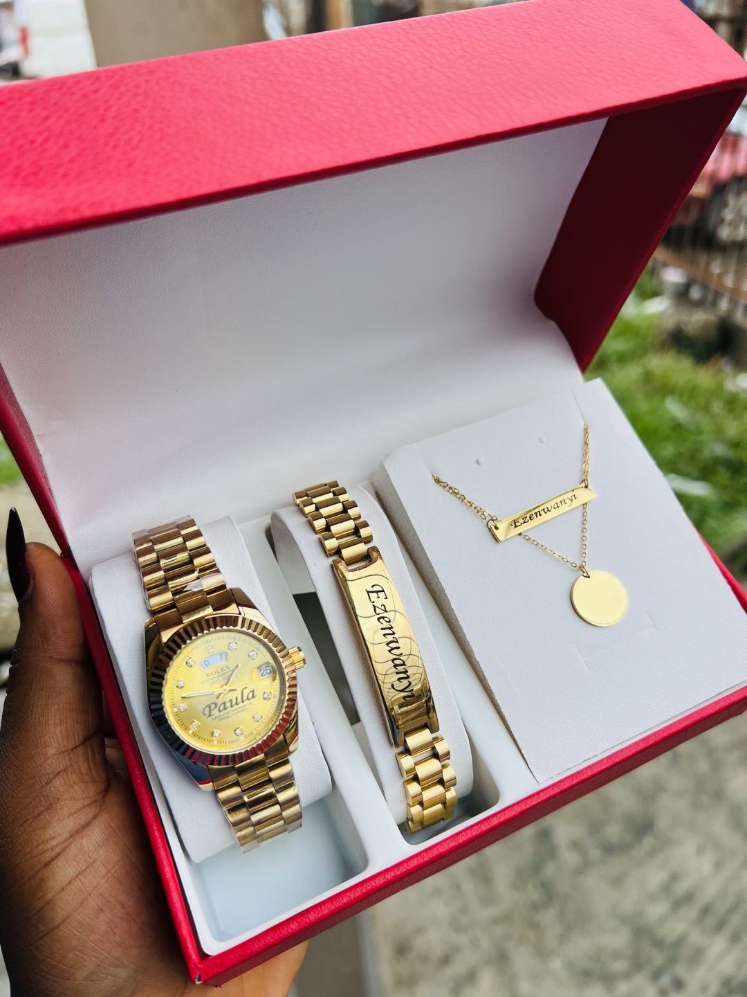 Engraved Gold Rolex Female combo - Image 4