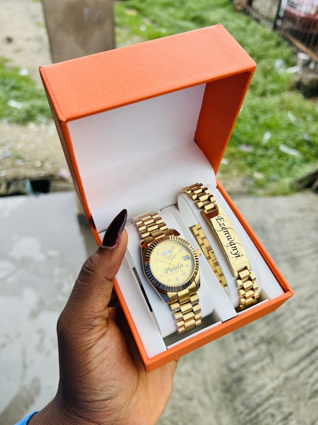 Engraved female gold Rolex combo - Image 3