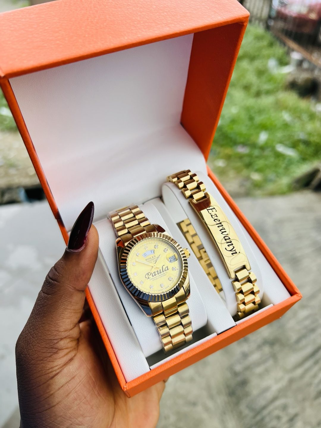 Engraved female gold Rolex combo - Image 5